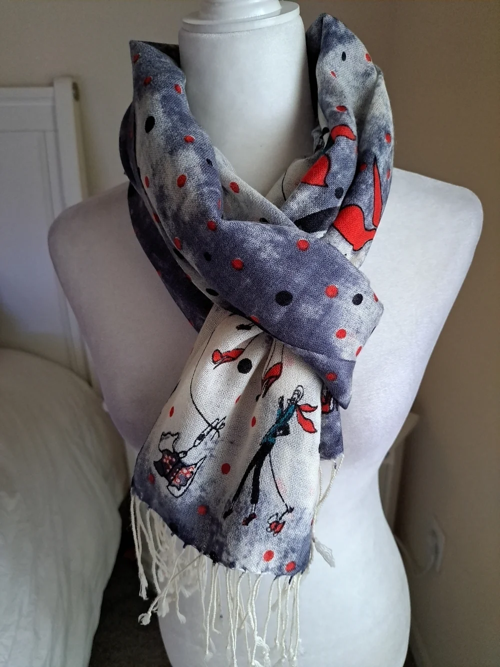 Bridget Davies Scarf Multicolor Excellent Condition 24×68